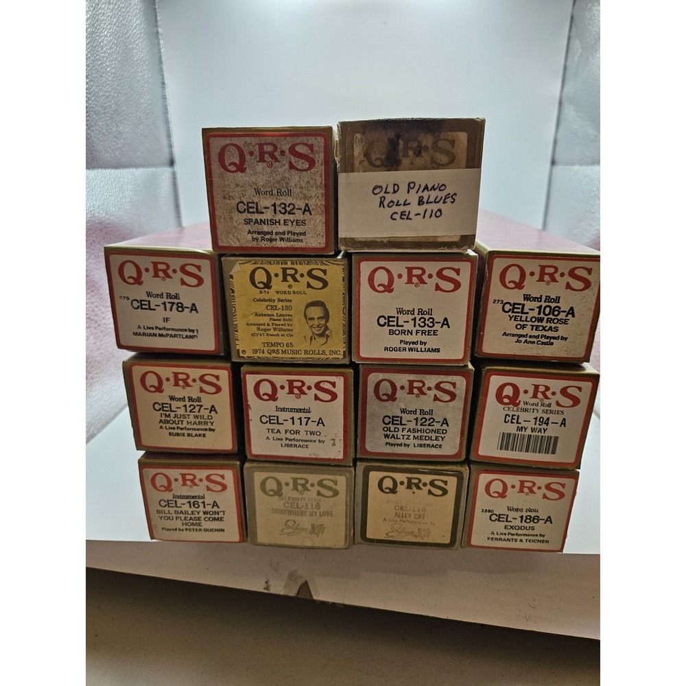 Lot of 14 QRS Player Piano Rolls/ CELEBRITY SERIES